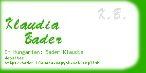 klaudia bader business card